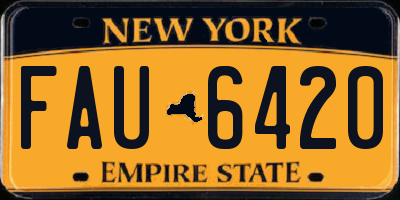 NY license plate FAU6420