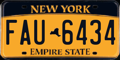 NY license plate FAU6434