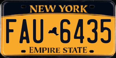 NY license plate FAU6435