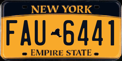 NY license plate FAU6441