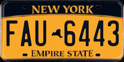 NY license plate FAU6443
