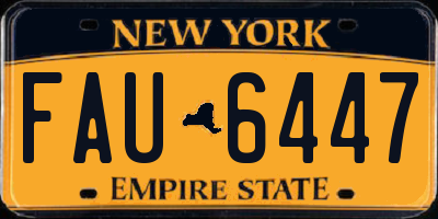 NY license plate FAU6447