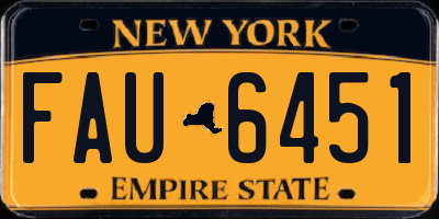 NY license plate FAU6451