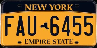 NY license plate FAU6455