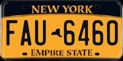 NY license plate FAU6460