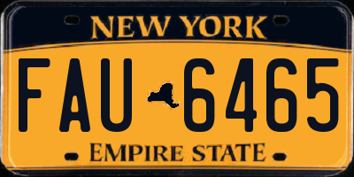 NY license plate FAU6465