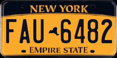 NY license plate FAU6482