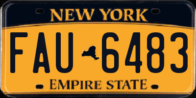 NY license plate FAU6483