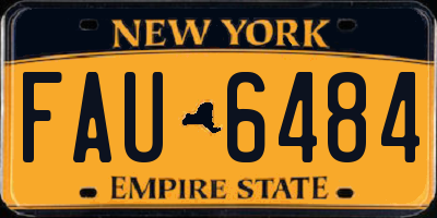 NY license plate FAU6484