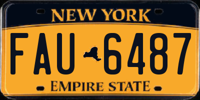 NY license plate FAU6487