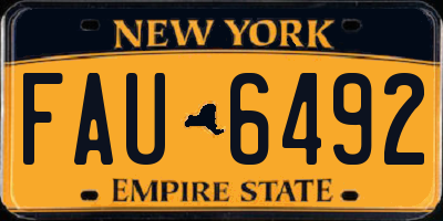 NY license plate FAU6492
