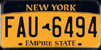 NY license plate FAU6494