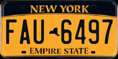 NY license plate FAU6497