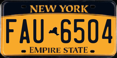 NY license plate FAU6504