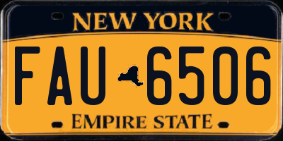 NY license plate FAU6506
