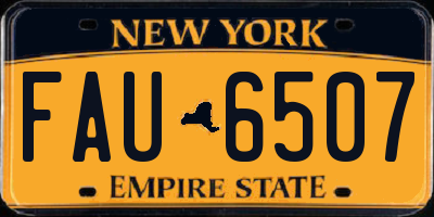 NY license plate FAU6507