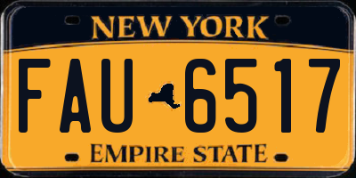 NY license plate FAU6517