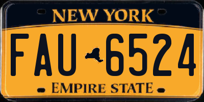 NY license plate FAU6524