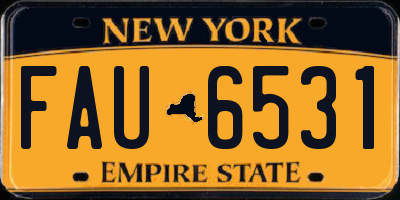 NY license plate FAU6531