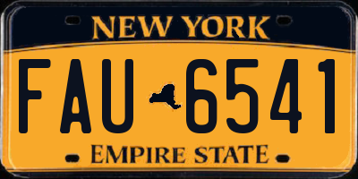 NY license plate FAU6541