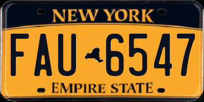 NY license plate FAU6547