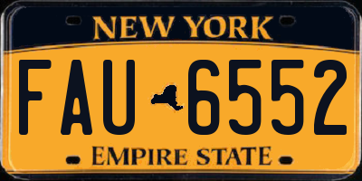 NY license plate FAU6552
