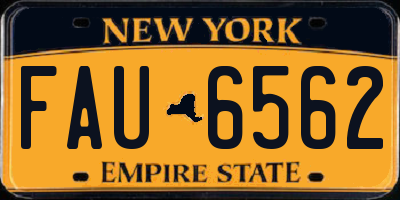 NY license plate FAU6562