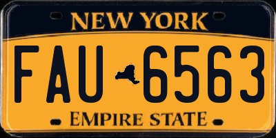 NY license plate FAU6563