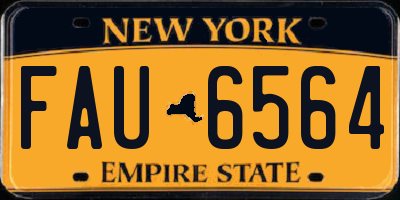 NY license plate FAU6564