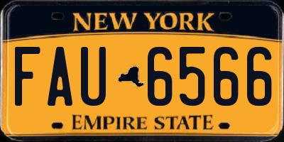 NY license plate FAU6566