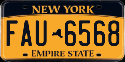 NY license plate FAU6568