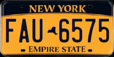NY license plate FAU6575