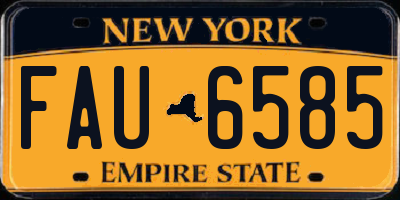 NY license plate FAU6585