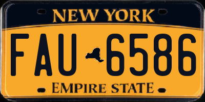 NY license plate FAU6586