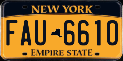 NY license plate FAU6610