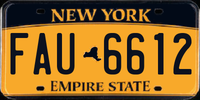 NY license plate FAU6612
