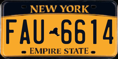 NY license plate FAU6614