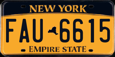 NY license plate FAU6615