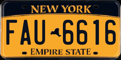 NY license plate FAU6616