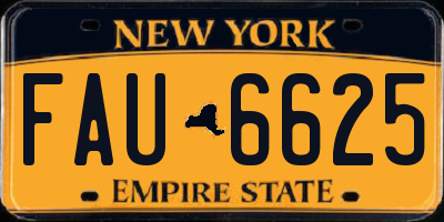 NY license plate FAU6625