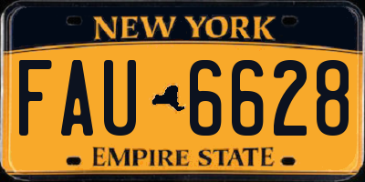 NY license plate FAU6628