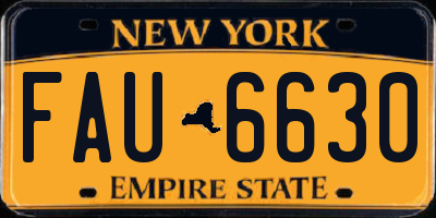 NY license plate FAU6630