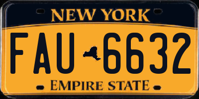 NY license plate FAU6632