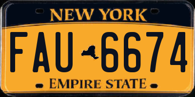 NY license plate FAU6674