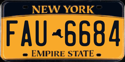 NY license plate FAU6684