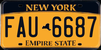 NY license plate FAU6687