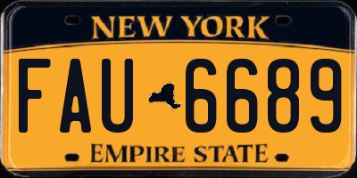 NY license plate FAU6689