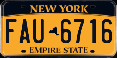 NY license plate FAU6716