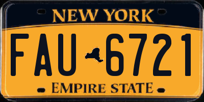 NY license plate FAU6721