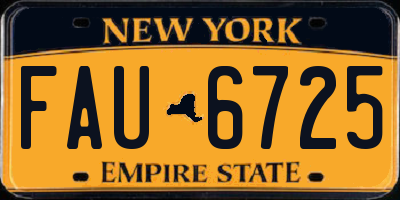 NY license plate FAU6725